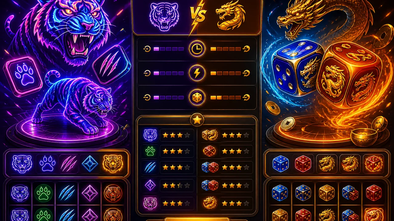 Chọn Game Theo Nhịp Chơi: Review Neon Tiger và Dragon Dice trên OK 365