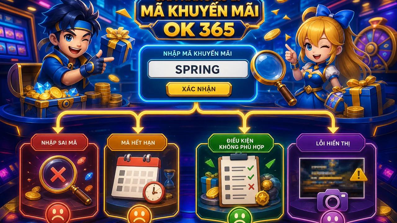 Khi mã SPRING không chạy: cách xử lý mã khuyến mãi OK 365 theo từng lỗi